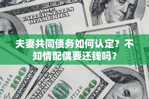 济南夫妻共同债务如何认定？不知情配偶要还钱吗？